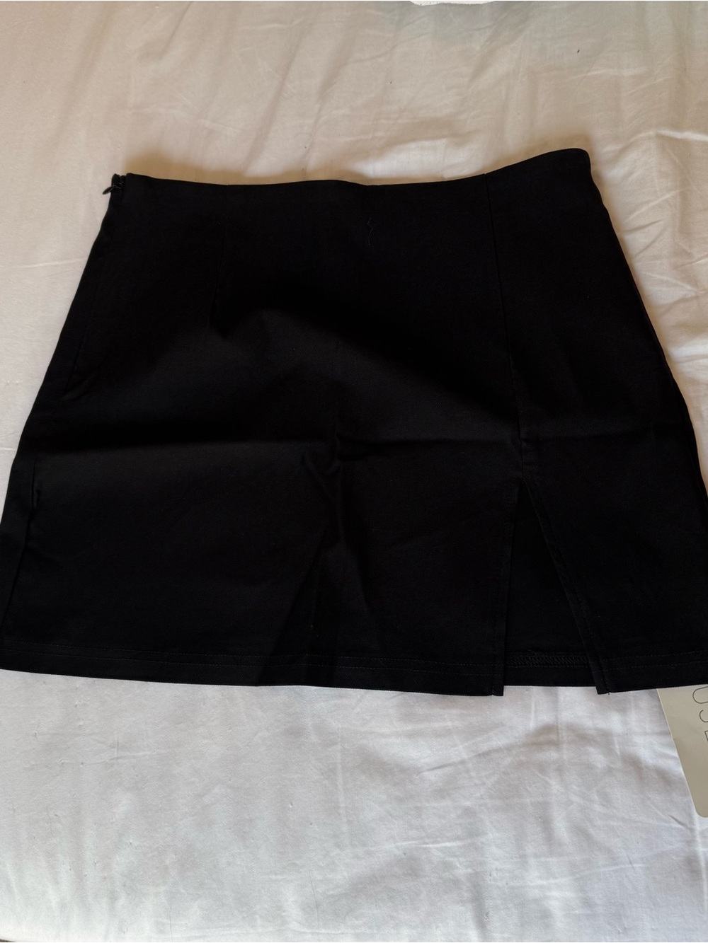 NWT Black Mini Skirt with Front Slit